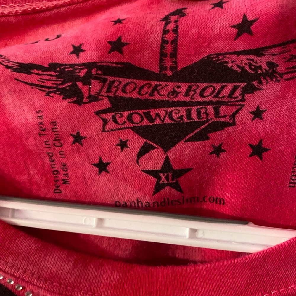 Rock ‘n’ roll Cowgirl pink shirt